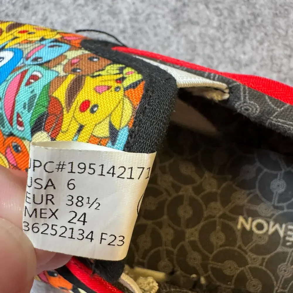 Ground Up Pokemon Slip On Shoes Youth Size 6 Pikachu Canvas Multicolor